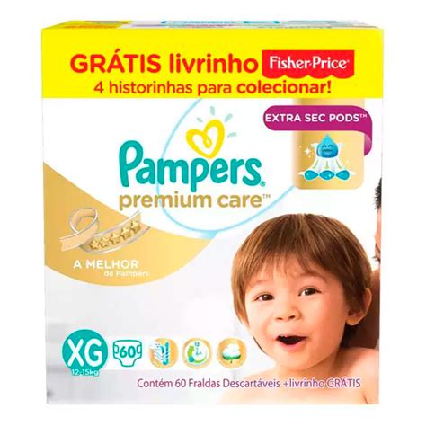 Fralda Pampers Premium Care Xg 60 Unidades Livro Fisher Price