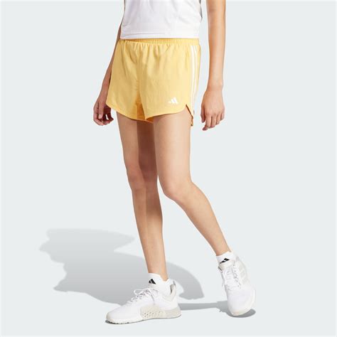 Adidas Pacer Training 3 Stripes Woven High Rise Shorts Yellow Adidas LK