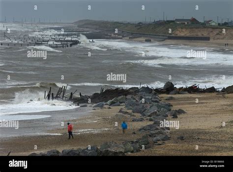 sea Coastal Erosion managed Retreat Happisburgh Stock Photo - Alamy