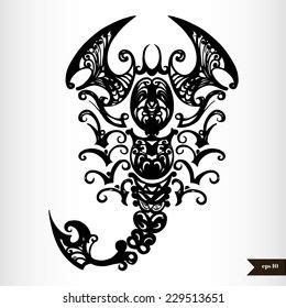 Zodiac Signs Black White Scorpio Stock Vector Royalty Free