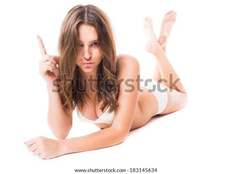 Sexy Beautiful Woman White Lingerie On Stock Photo 183145634 Shutterstock