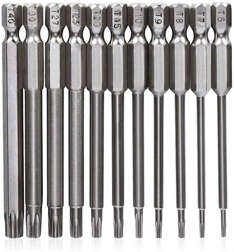 Bity Długie TORX 100mm 11 szt. Zestaw 1/4 Cala - 11418767652 ...