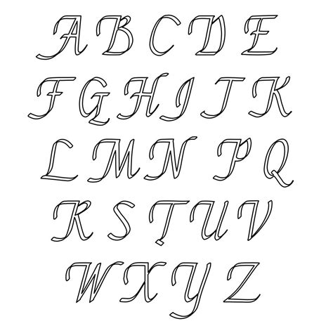 Printable Cursive Letter Stencils Fancy And Stylish Fonts