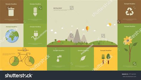 Flat Design Vector Ecology Concept Infographic Stock Vector Royalty