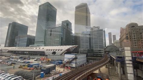 View On Canary Wharf From Dlr Train Youtube