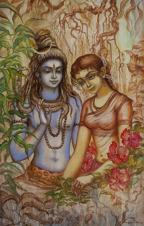 Shiva And Parvati Painting By Vrindavan Das