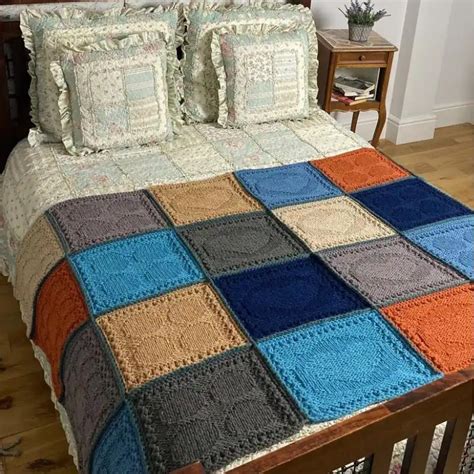 unique patchwork blanket knitting patterns knit    coziness
