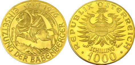 Österreich 1000 Schilling 1976 Babenberger Stgl MA Shops