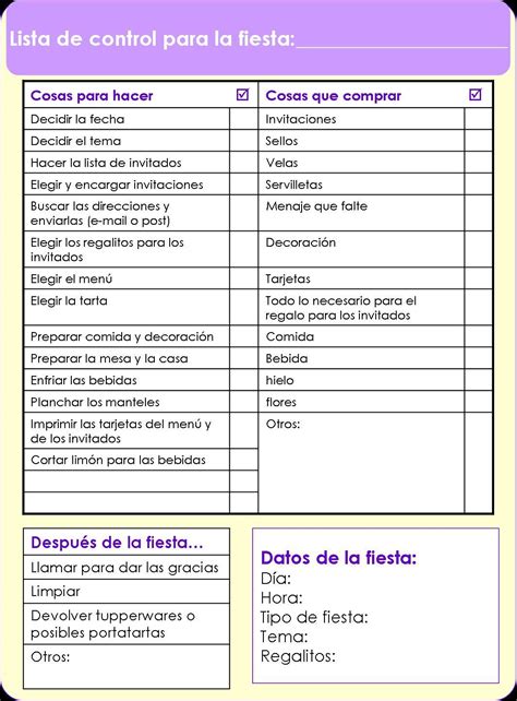 Lista Para Organizar Fiestas Fiestas De Quinceañeras Organizar