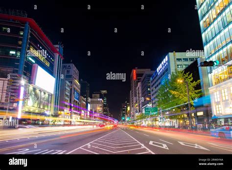 Seoul Republic Of Korea October 22 2014 Streets Of Gangnam On A