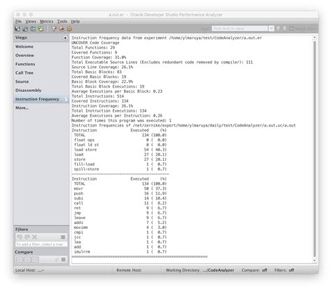 Understanding the Coverage Report in Performance Analyzer - Oracle