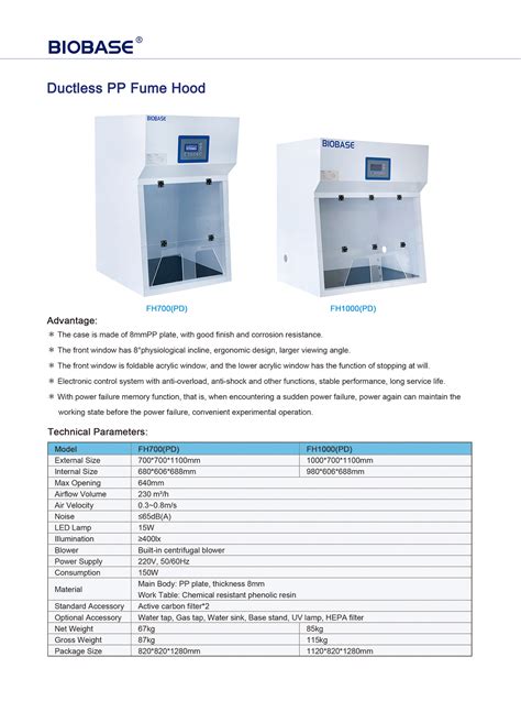 Ductless Pp Fume Hood Buy Biobase