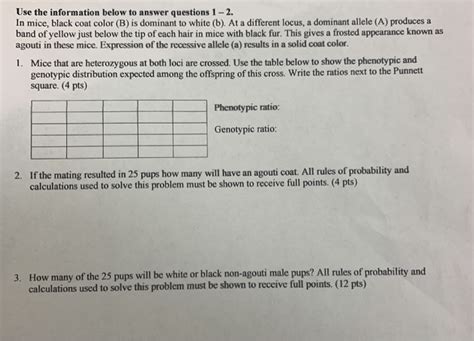 Solved Use The Information Below To Answer Questions In Chegg