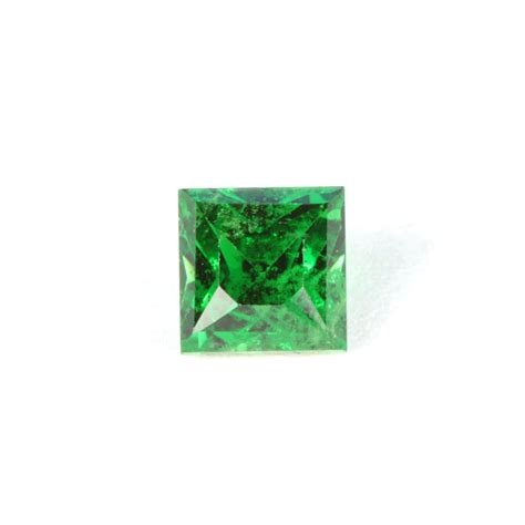 1ct GIA Certified Green Tsavorite Garnet 5x5mm Square Princess Cut