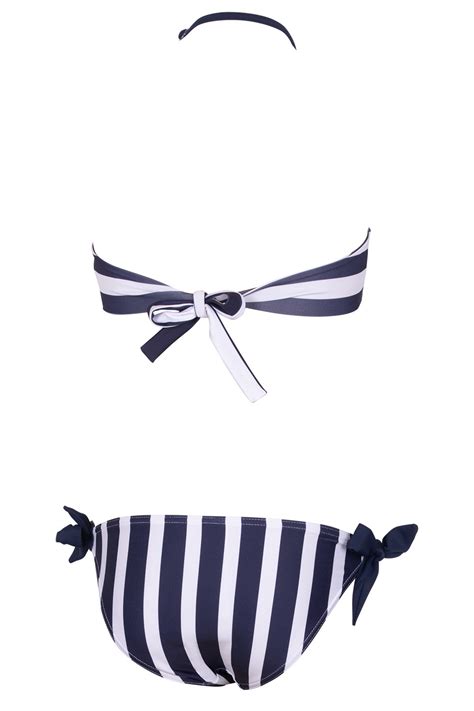 Romance Çizgili Straplez Bikini Takımı