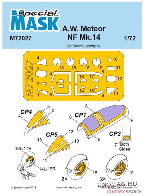 Маска окрасочная A W Meteor NF Mk 14