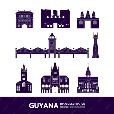 Premium Vector | Guyana travel destination grand illustration.