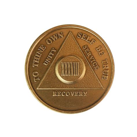 38 Year Bronze Aa Alcoholics Anonymous Sober Sobriety Birthday