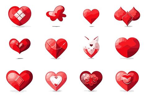 Premium Vector Red Heart Icons Set Vector On White Background Vector Art