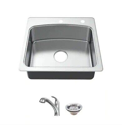 Glacier Bay All In One Drop In Stainless In Hole Single Bowl