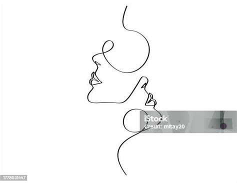 Womans Abstract Face Continuous One Line Drawing Female Portrait