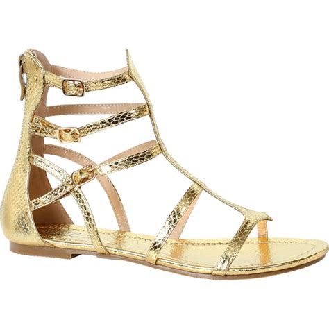 ELLIE SHOES - Ellie Shoes Inc Gold Athena Gladiator Sandals, Costume Shoes for Women, Size 10, 6 ...