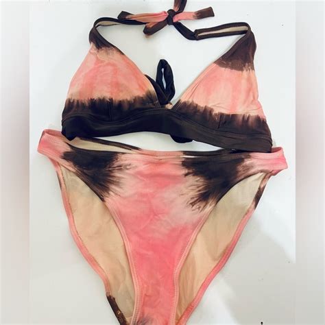 Swim Dip Dye Tie Dye Piece Bikini Set Y K Triangle Halter Top Poshmark