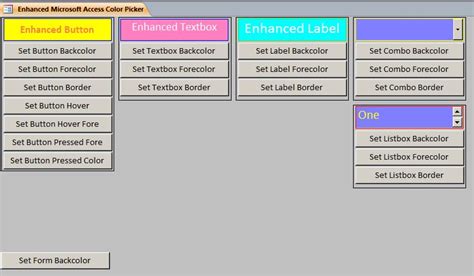 Enhanced Microsoft Access Custom Color Picker System | Global Color ...