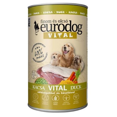 Консерва для собак EuroDog Vital со вкусом утки 1.24 кг - доставка по ...