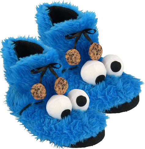 Sesame Street Cookie Monster Plush Slippers Booties (0122031 Size 39/40 ...