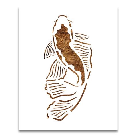 Koi Fish Stencil Reusable Color Draw And Paint Stencil Etsy