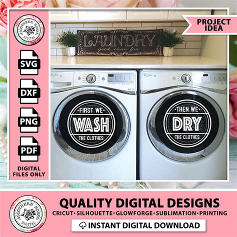 Wash Dry Svg Washer Dryer Svg Laundry Room Svg Dxf Laundry Etsy