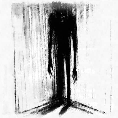 The terrifying shadow at the corner of the wall. by LeCorbeauMoqueur on