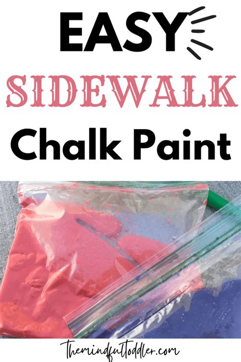 How To Make Sidewalk Chalk Paint The Mindful Toddler