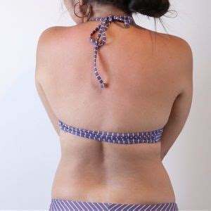 Bettinis Swim Keyhole Halter Top W Twisted Back In Striped Nude Poshmark