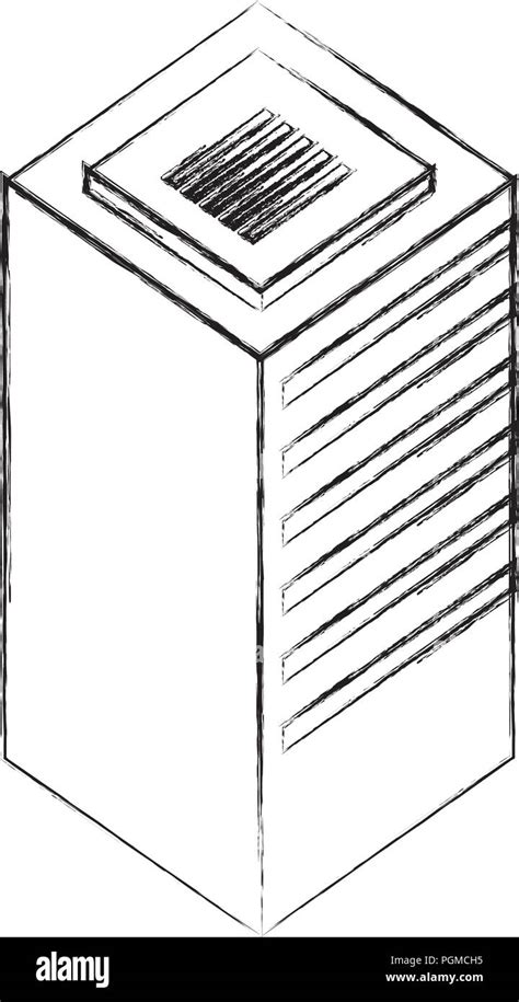 center server storage technology vector illustration hand