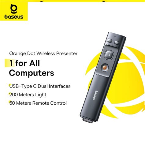 Baseus รีโมตคอนโทรลเลเซอร์ไร้สาย 2.4GHz สําหรับโปรเจคเตอร์ Mac Win ...
