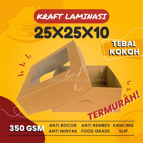 Jual Box Tart Kotak Kue Cake Pudding Roti Dus Kraft Jendela X X