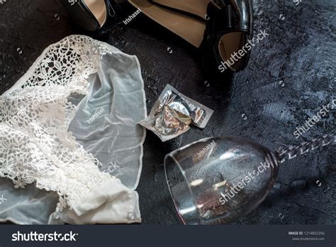 Sexy White Lingerie Wine Glass Black Stock Photo 1214855356 Shutterstock