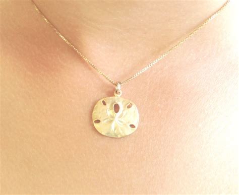 Sand Dollar Necklace Hawaiian Jewelry Gold Sand Dollar Sterling Sand