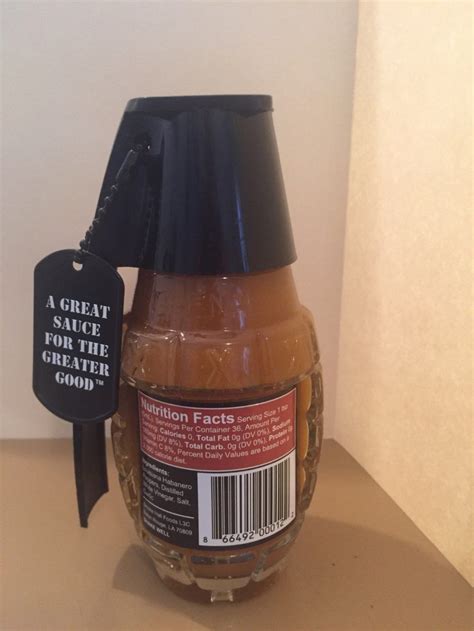 The Generals Hand Grenade Shock Awe Hot Sauce Oz Scorched Lizard Sauces