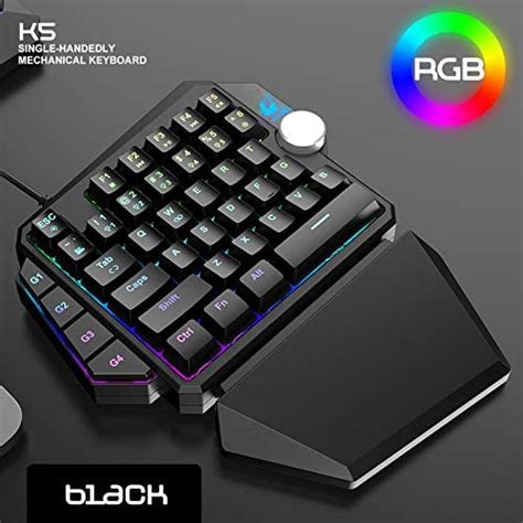 K5 Геймърска клавиатура с една ръка, RGB подсветка, 39 програмируеми ...