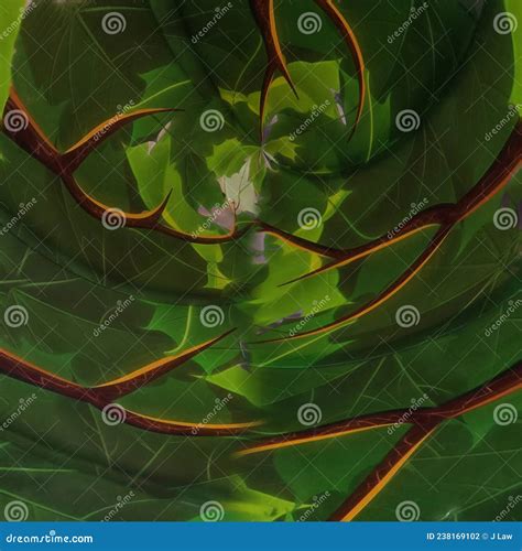 Stylized Tropical Jungle with Trees and Lush Foliage in a Glowing