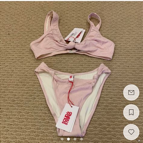 Solid And Striped Pink Bikini Set Gem