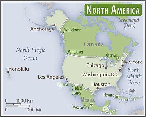 North America - US area comparison map