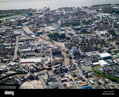 River Hull from the air, Kingston upon hull, Humberside, Northern ...