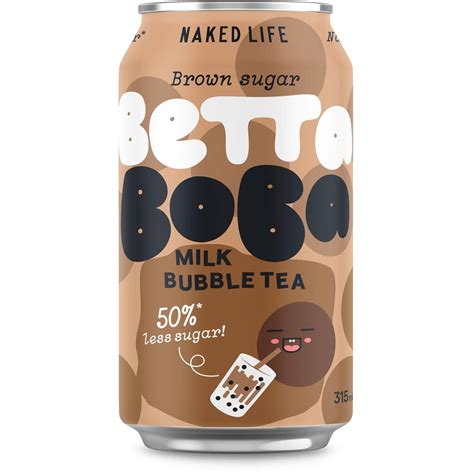 Naked Life Brown Sugar Betta Boba Milk Bubble Tea Can Ml Woolworths