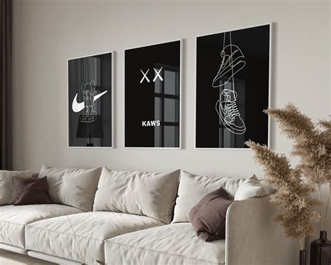 KAWS Poster Set Of 3 Printables Minimalist Hypebeast Kaws Figure