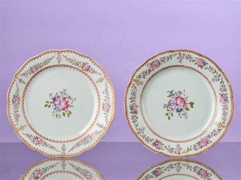 Lot Par De Pratos Em Porcelana Chinesa Ci