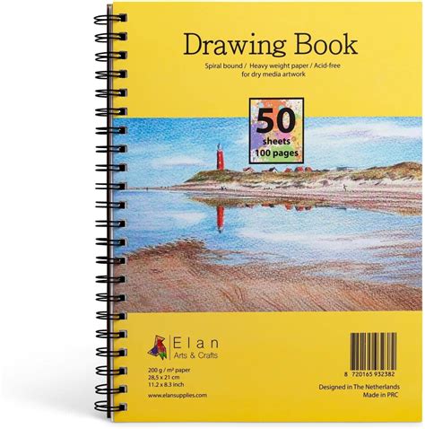 Elan Drawing Book A4, 50 Sheets 200gsm Paper, Drawing Pad A4, Acid-Free ...